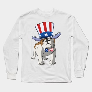 English Bulldog 4th of July American Long Sleeve T-Shirt